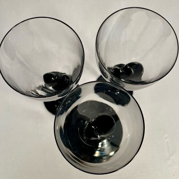 ALEXANDRA-BLACK STEMWARE by MIKASA  (3) WINE GLASSES LIKE NEW CONDITION - Picture 6 of 9